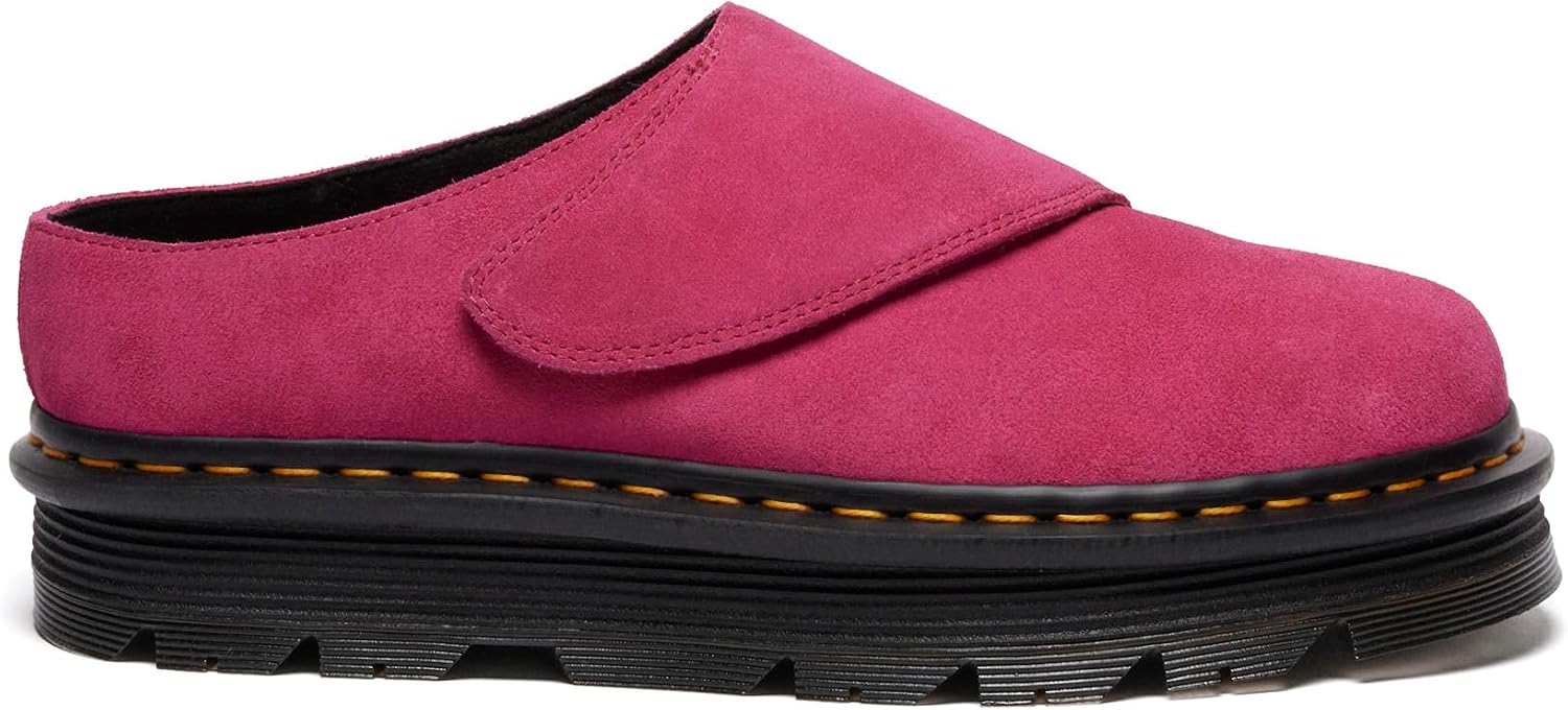 Dr. Martens Unisex Zebzag Anywair Mule Fuchsia Pink Bronx Suede