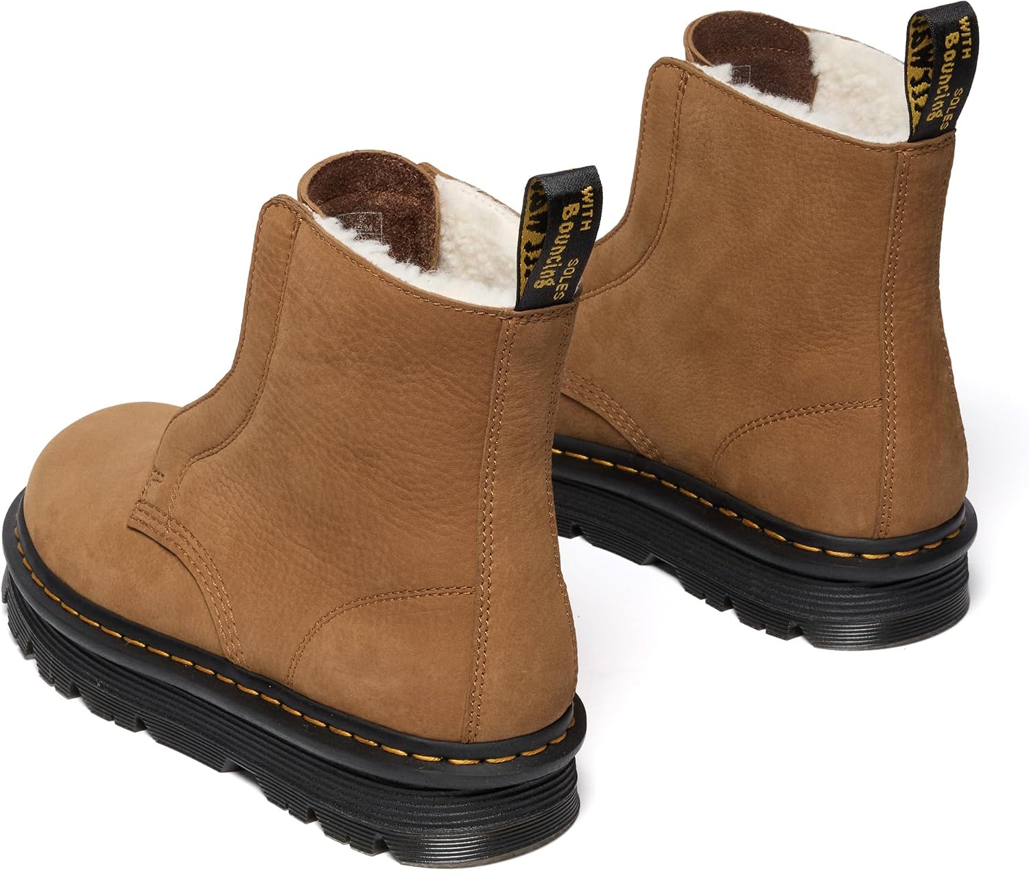 Dr. Martens unisex-adult Zebzag Laceless Boot Desert Brown Milled Nubuck