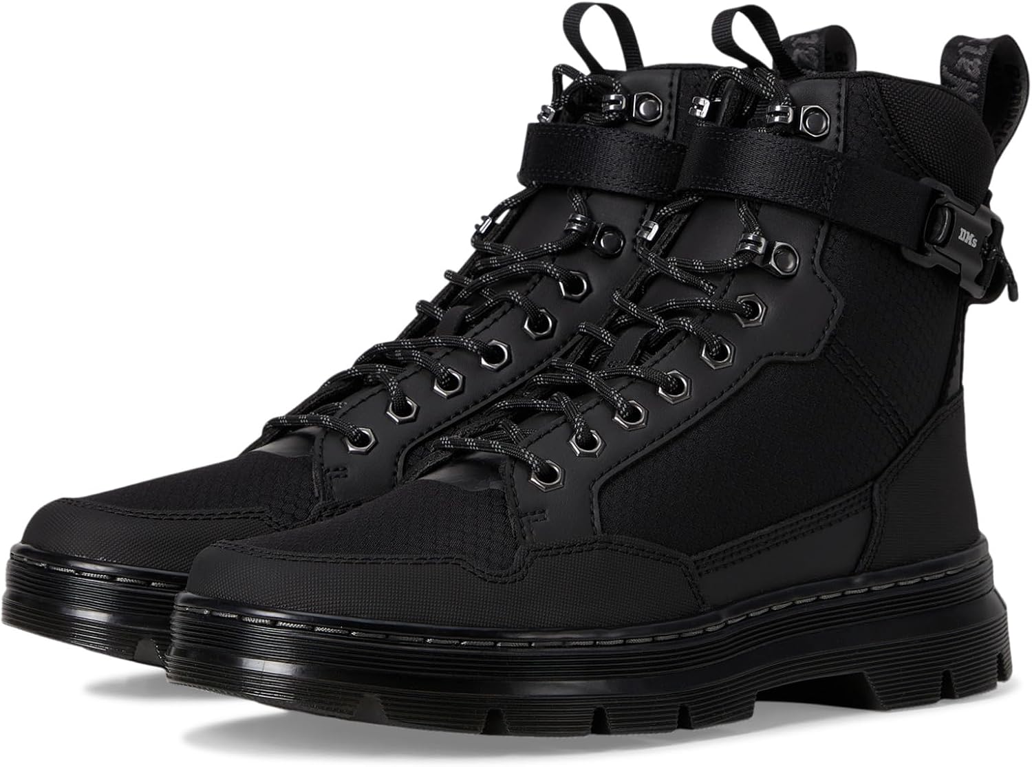 Dr. Martens womens Combs Tech Mk .02 Boot Black Recycled Hex Canvas+ajax