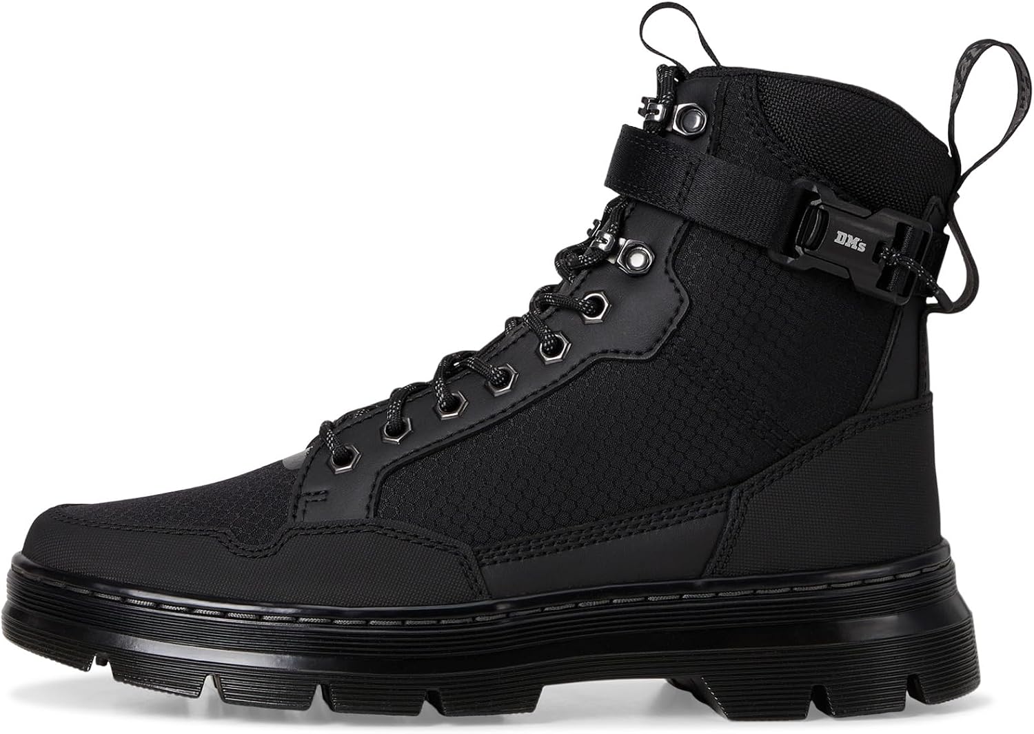 Dr. Martens womens Combs Tech Mk .02 Boot Black Recycled Hex Canvas+ajax
