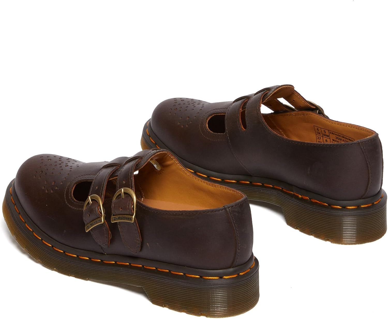 Dr. Martens Women's 8065 Mary Jane Leather Flat Shoe Dark Brown