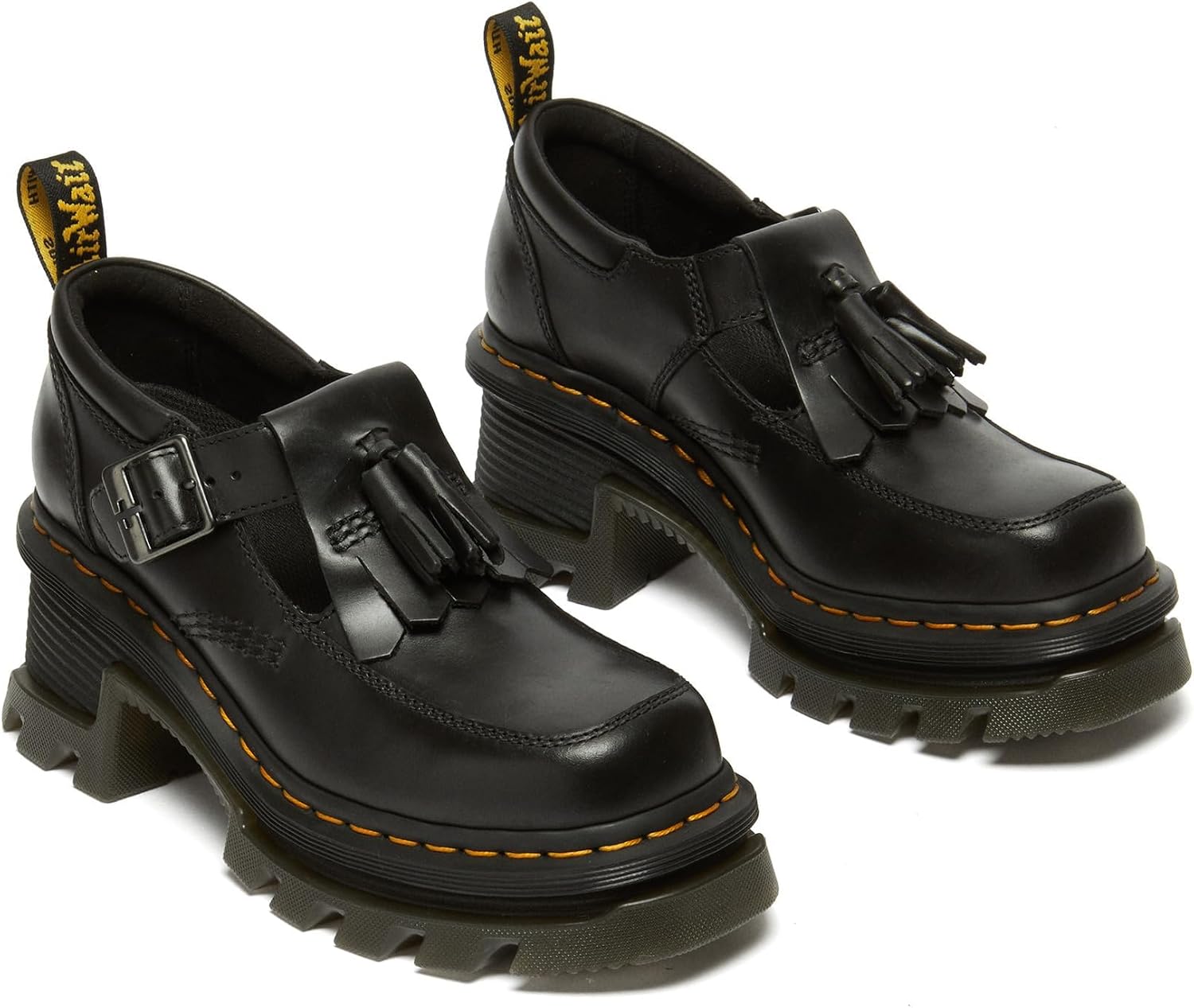 Dr. Martens Women's Corran Leather Mary Jane Heeled Shoes Black Atlas