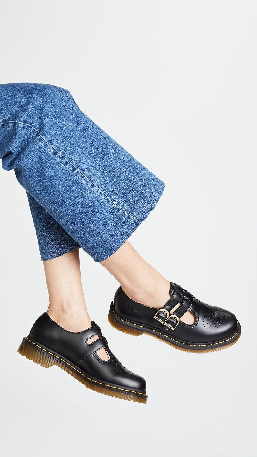 Dr. Martens Women's 8065 Mary Jane Leather Flat Shoe Black