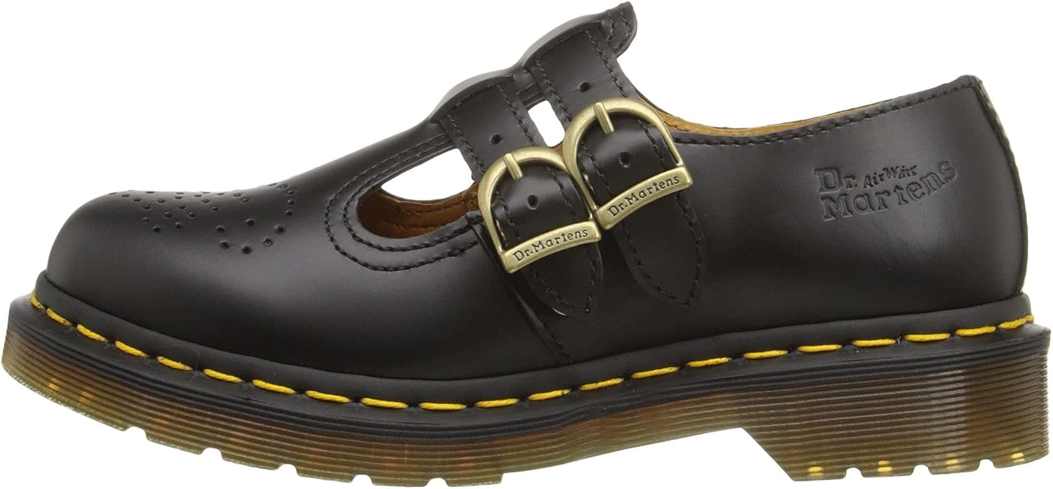 Dr. Martens Women's 8065 Mary Jane Leather Flat Shoe Black