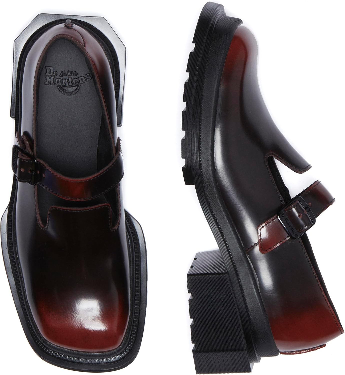 Dr. Martens Women's Maybole Mary Jane Black+cherry Red Arcadia