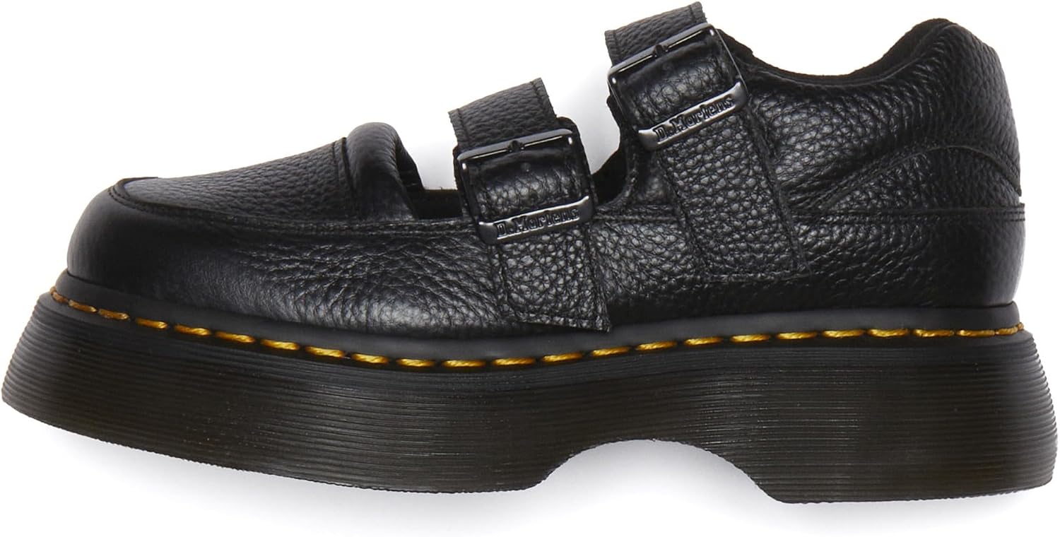 Dr. Martens Women's Buzz Mary Jane Leather Quad Shoe Black