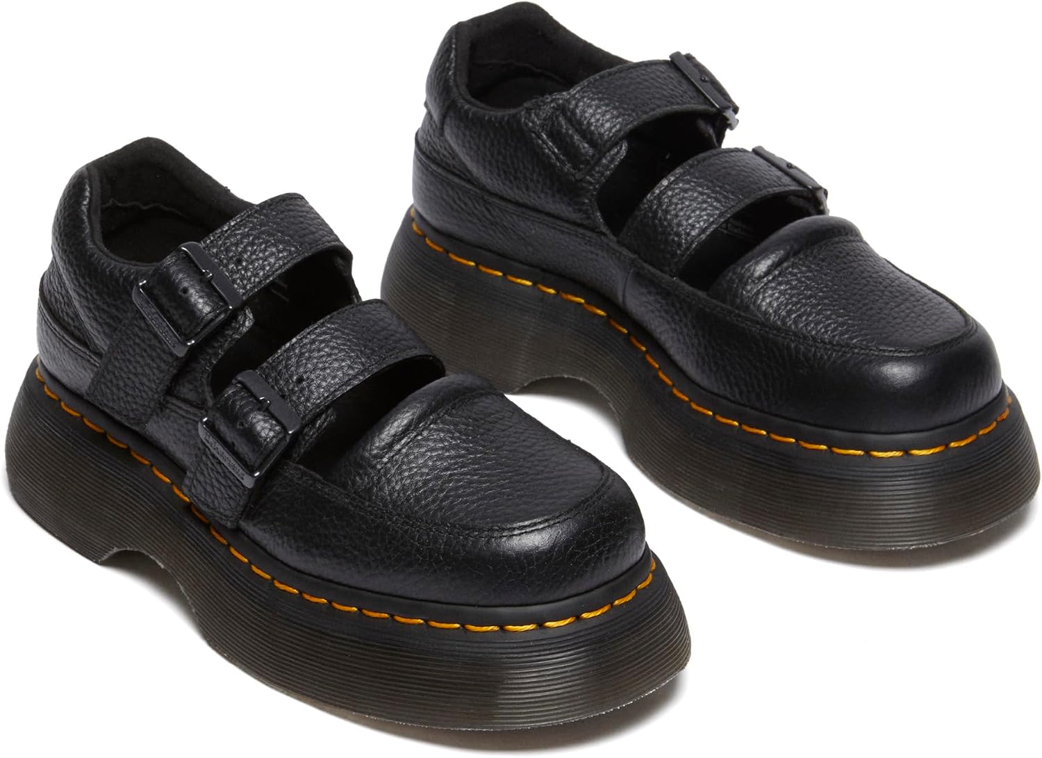 Dr. Martens Women's Buzz Mary Jane Leather Quad Shoe Black