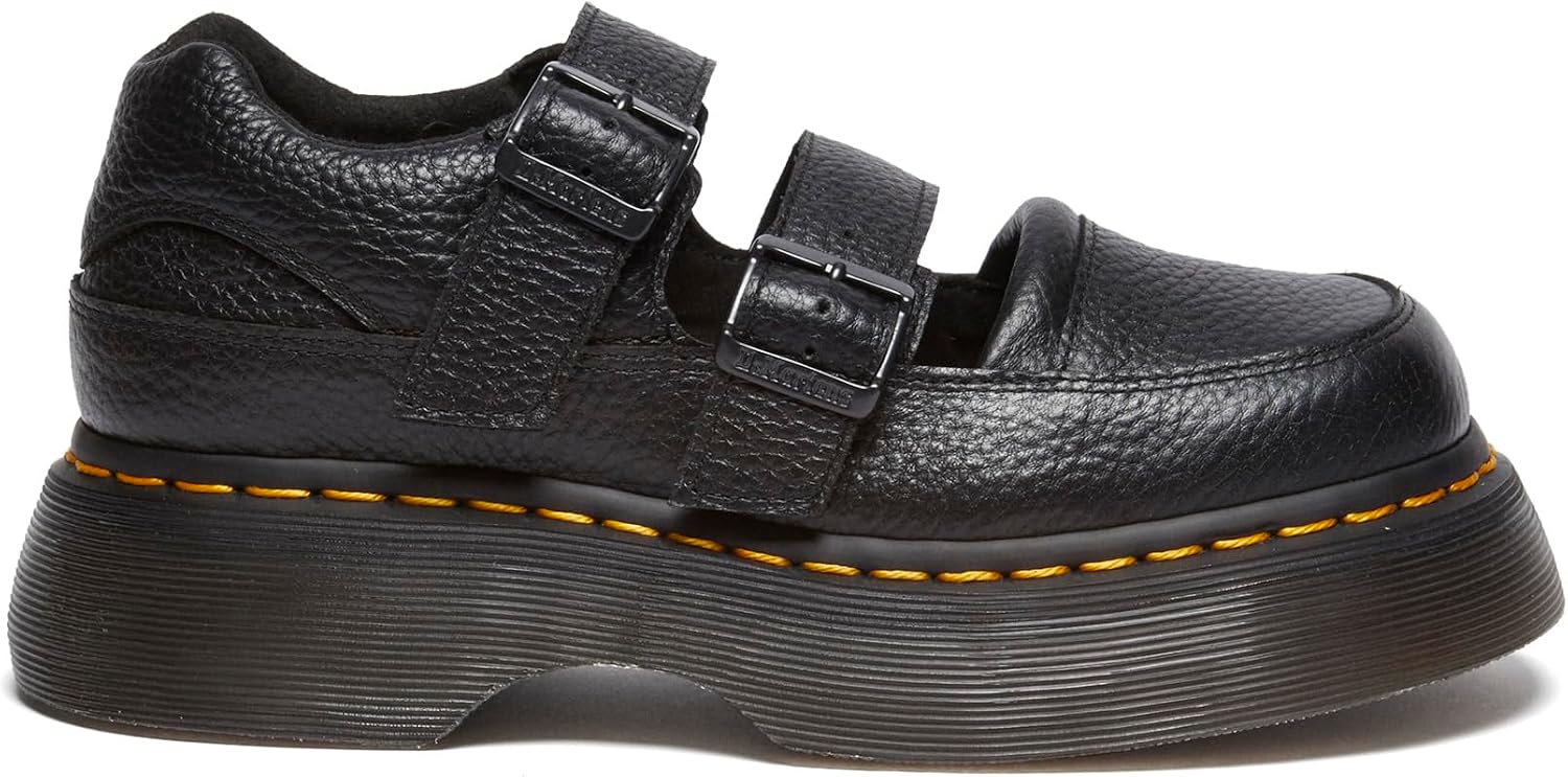 Dr. Martens Women's Buzz Mary Jane Leather Quad Shoe Black
