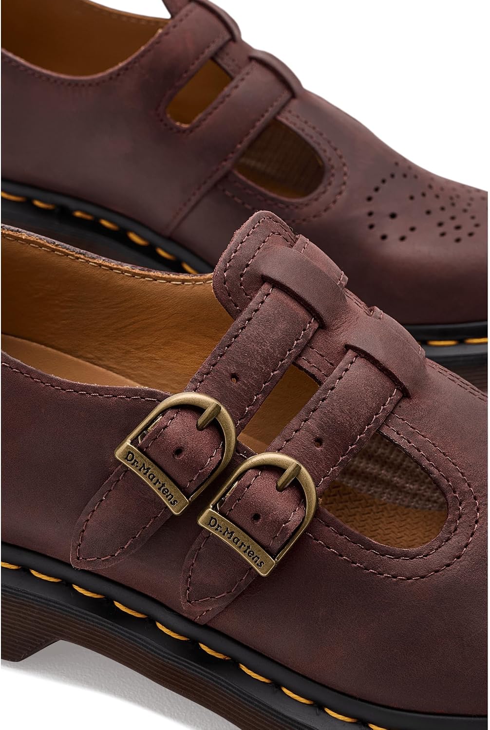 Dr. Martens Women's 8065 Mary Jane Leather Flat Shoe Cherry Red 1