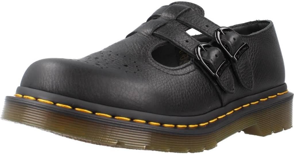 Dr. Martens Women's 8065 Mary Jane Leather Flat Shoe Black Virginia