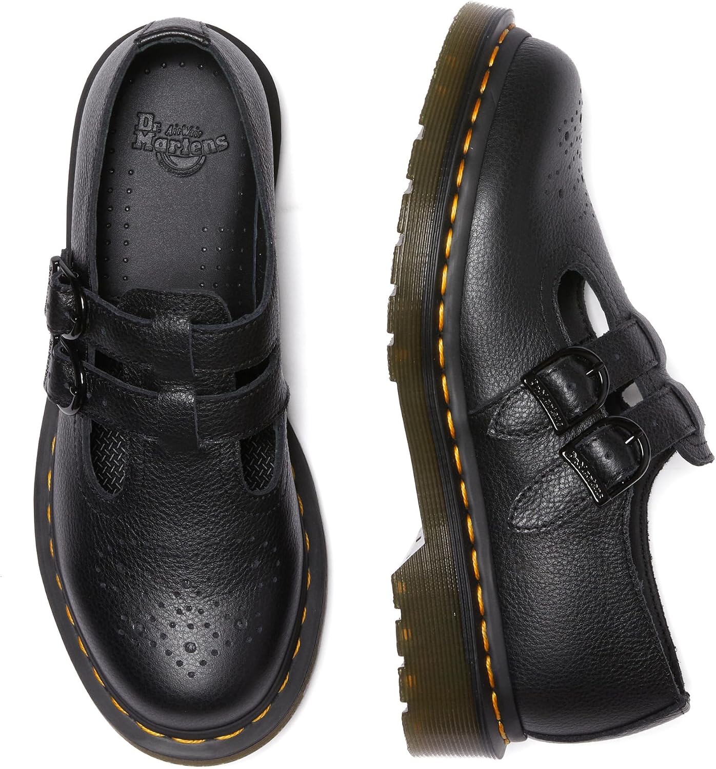 Dr. Martens Women's 8065 Mary Jane Leather Flat Shoe Black Virginia