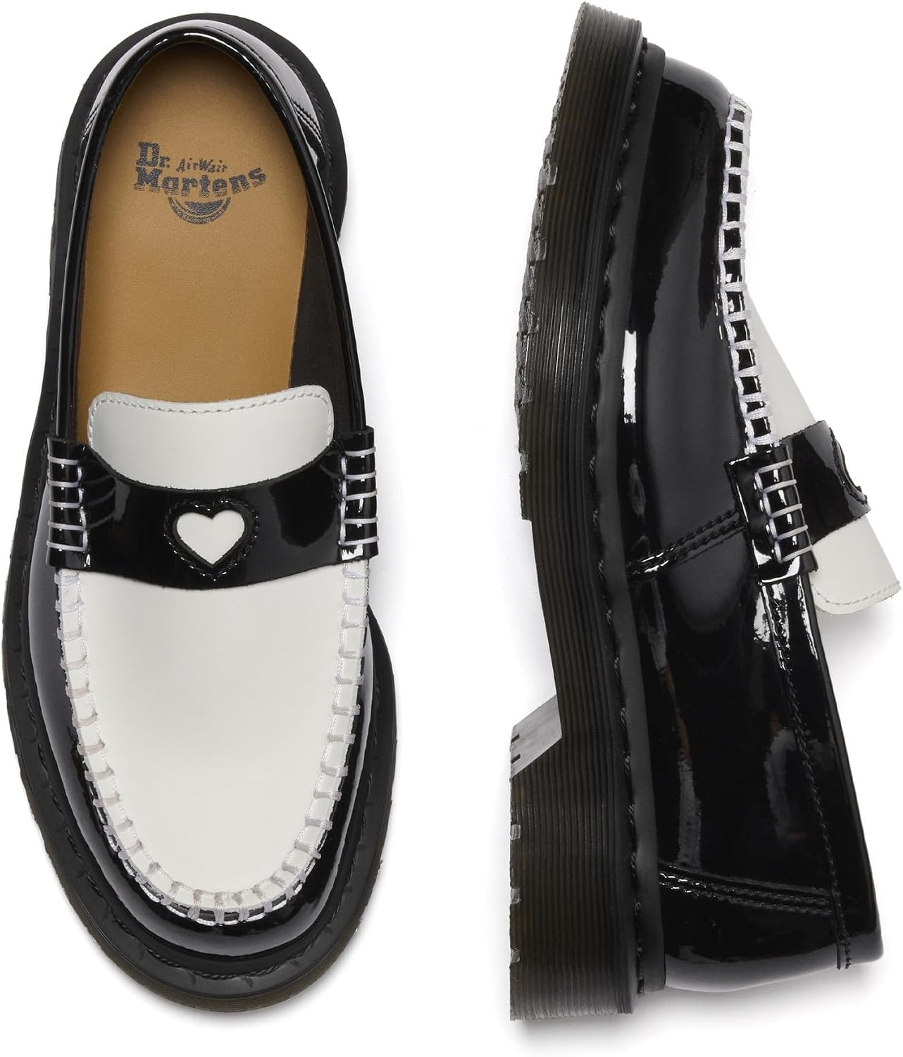 Dr. Martens Womens Penton Heart BlackWhite