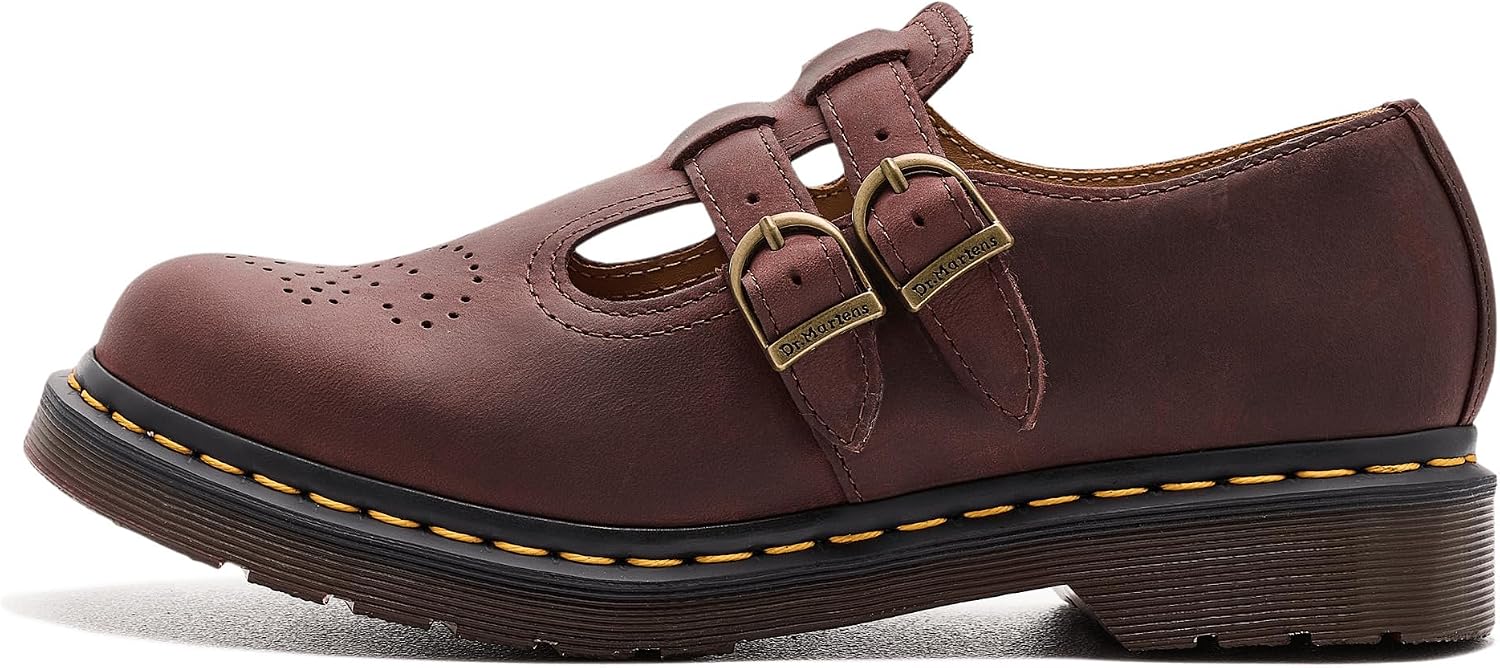 Dr. Martens Women's 8065 Mary Jane Leather Flat Shoe Cherry Red 1