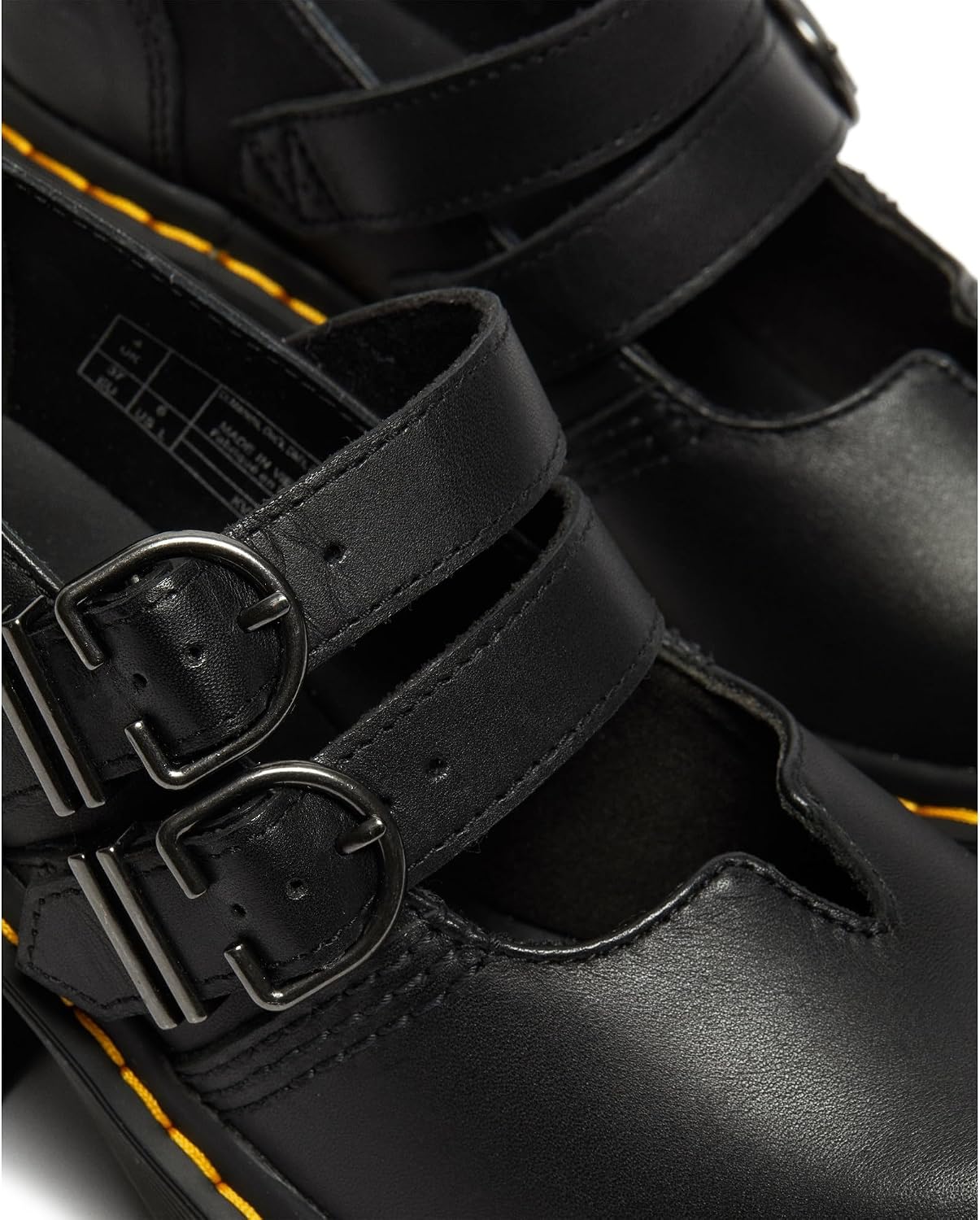 Dr. Martens Women's Eviee Mary Jane Leather Heeled Shoe Black Sendal