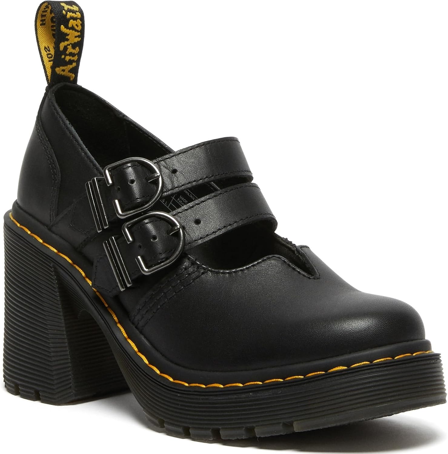 Dr. Martens Women's Eviee Mary Jane Leather Heeled Shoe Black Sendal