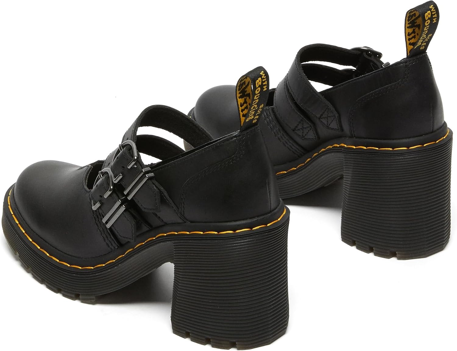 Dr. Martens Women's Eviee Mary Jane Leather Heeled Shoe Black Sendal