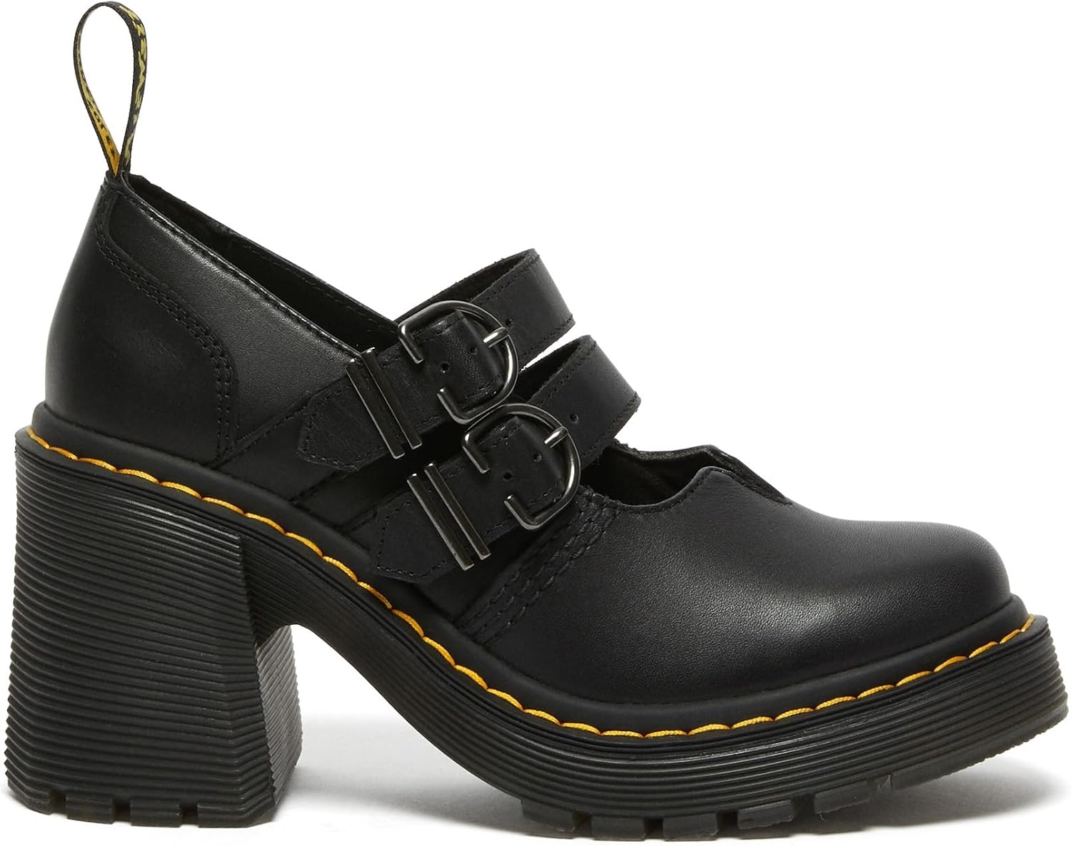 Dr. Martens Women's Eviee Mary Jane Leather Heeled Shoe Black Sendal