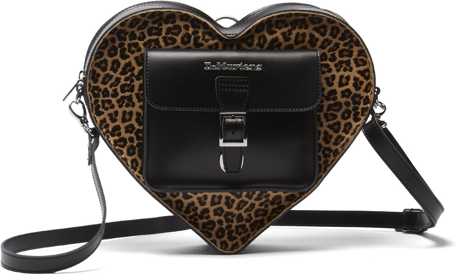 Dr. Martens Transparent Heart Shaped Backpack Black Kiev+leopard Hair-on