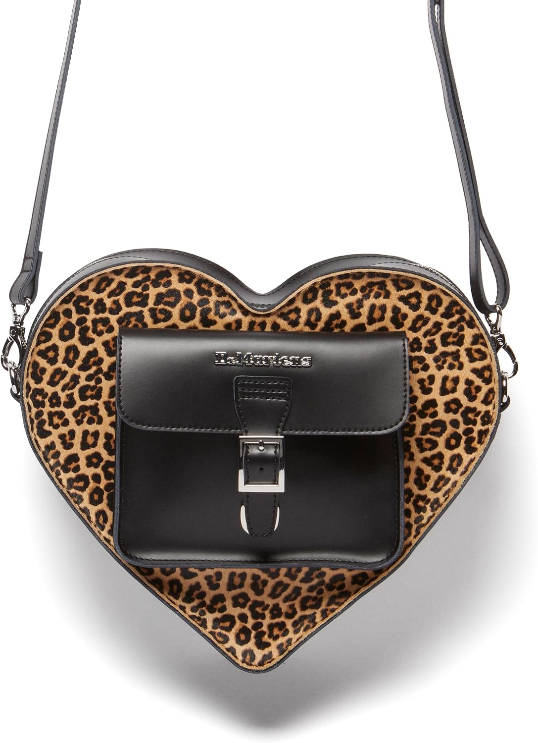 Dr. Martens Transparent Heart Shaped Backpack Black Kiev+leopard Hair-on