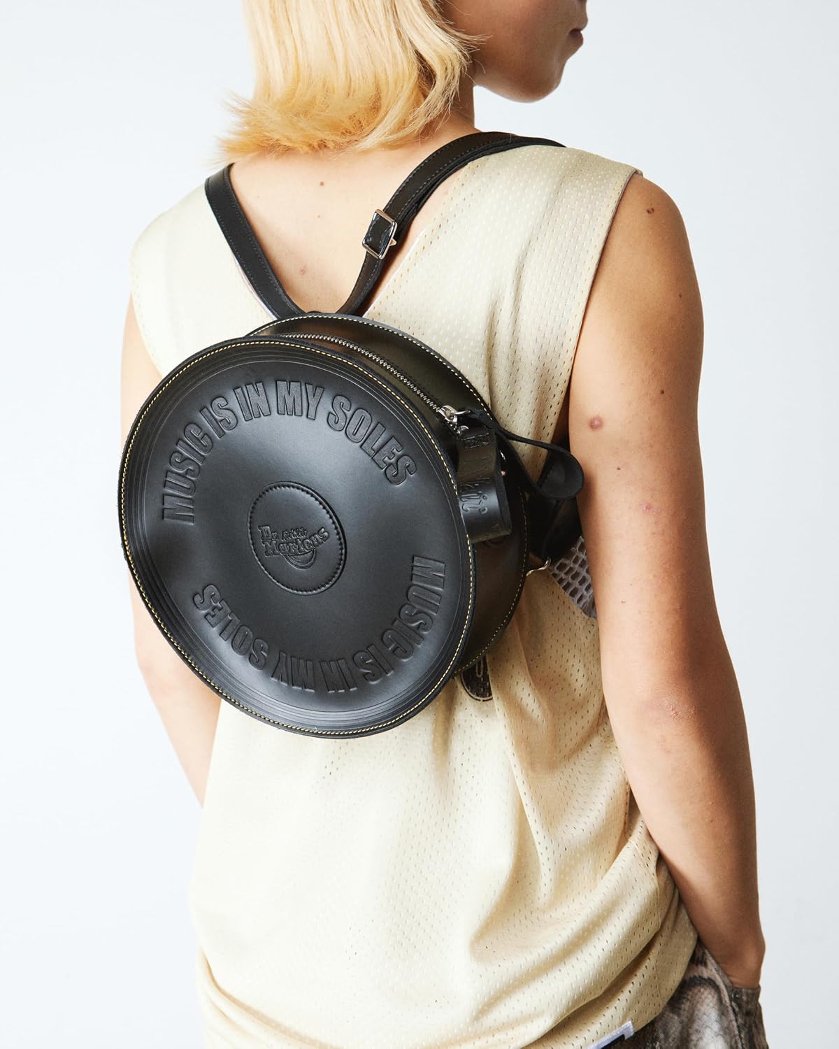 Dr. Martens Leather Round Backpack Black Kiev
