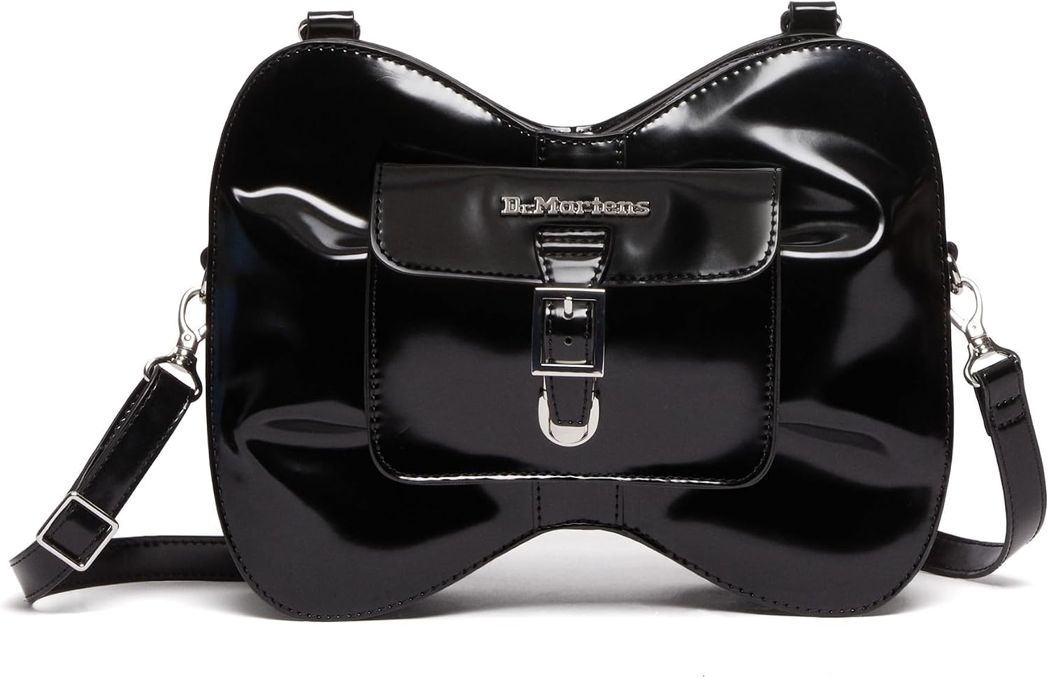 Dr. Martens Vegan Leather Bow Shaped Bag, Black Oxford Rub Off