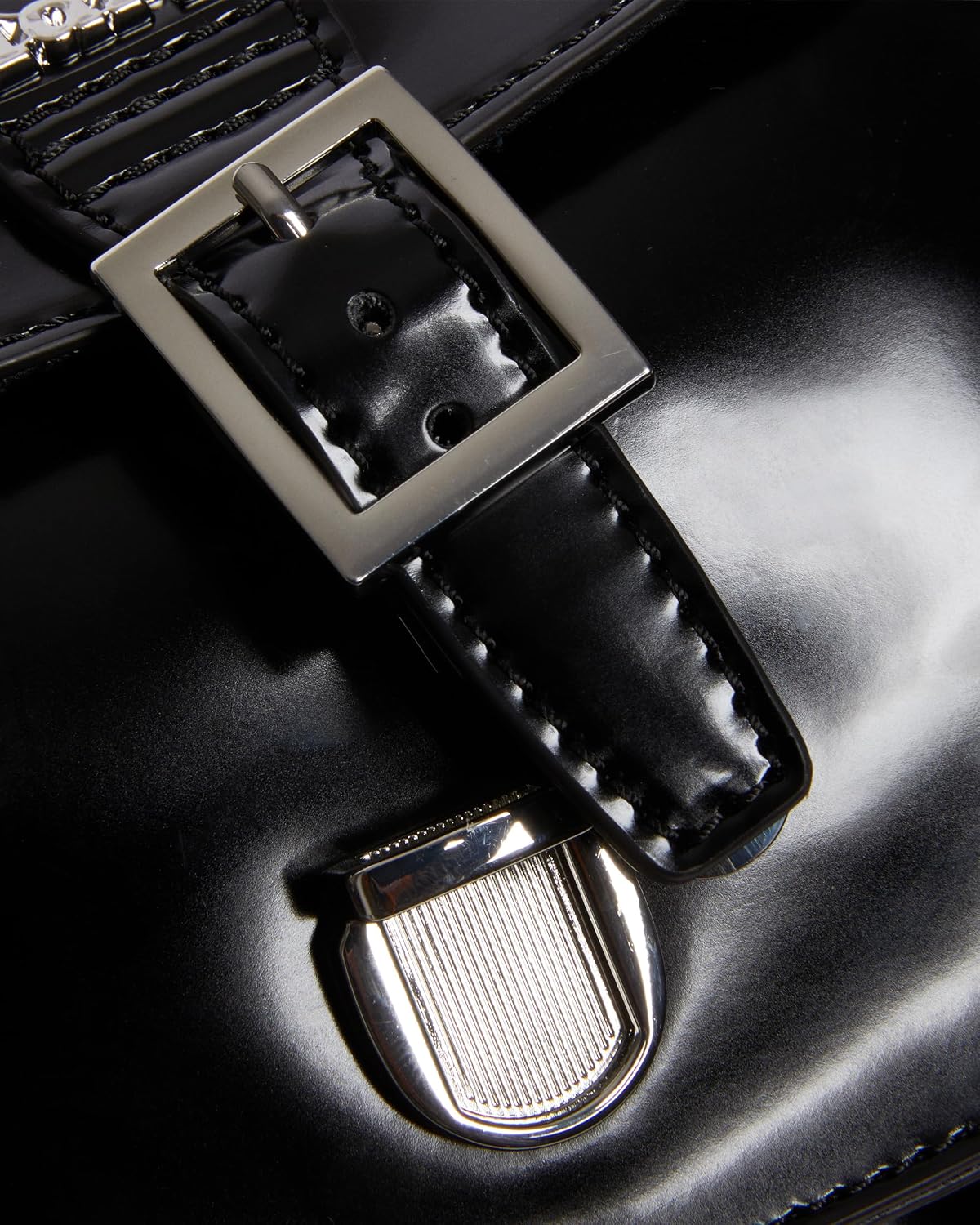 Dr. Martens Vegan Leather Bow Shaped Bag, Black Oxford Rub Off
