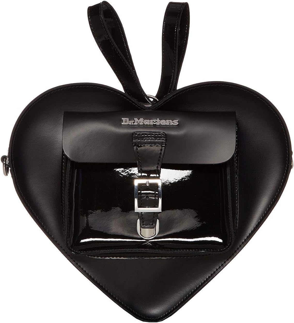 Dr. Martens Transparent Heart Shaped Backpack Black+black Kiev+patent Lamper Smooth