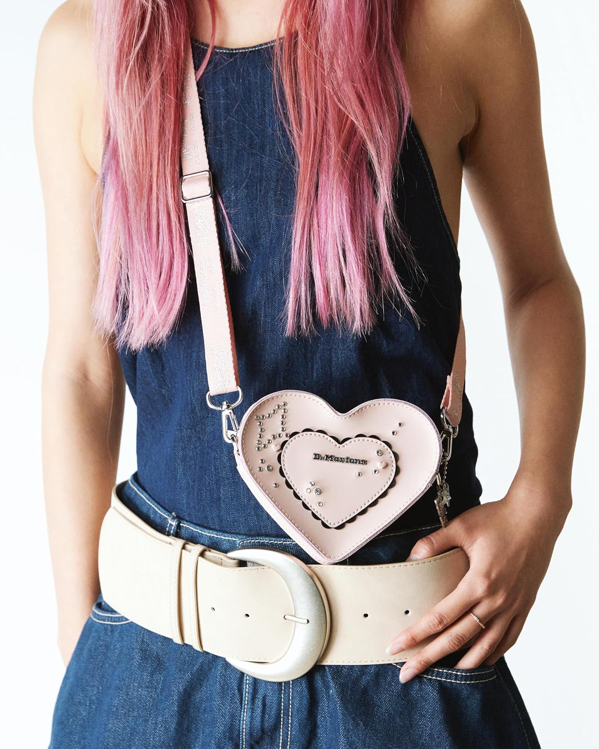 Dr. Martens Transparent Heart Shaped Backpack Powder Pink+black Kiev