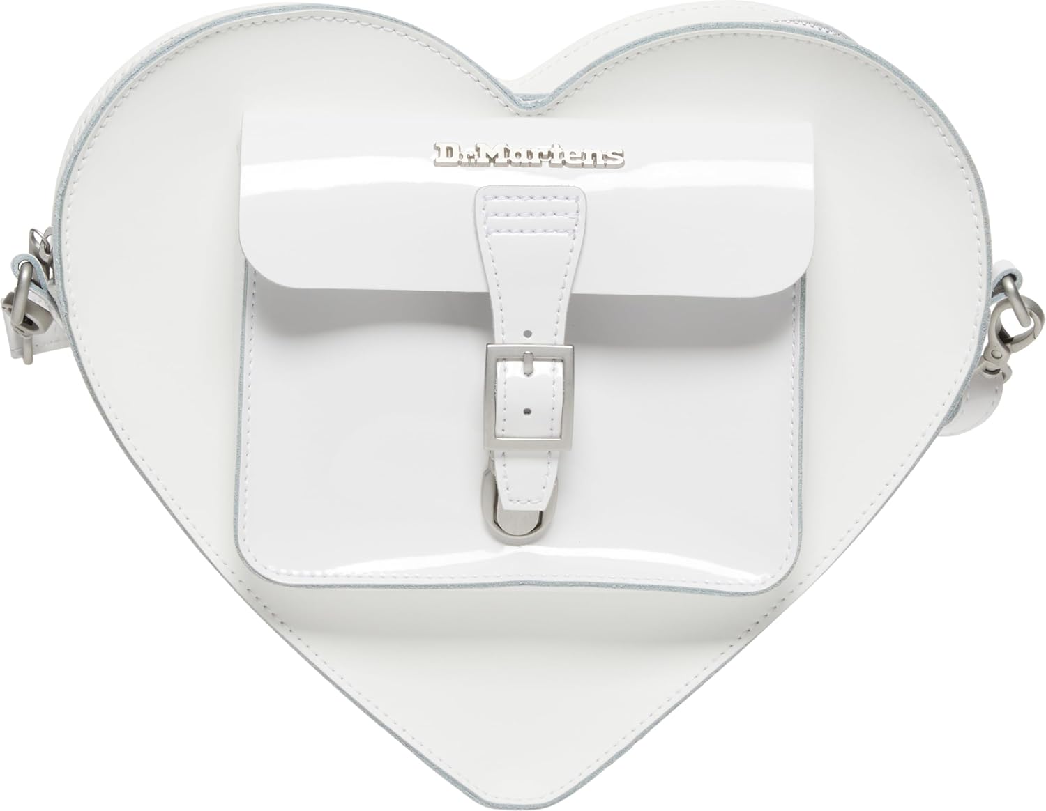 Dr. Martens Transparent Heart Shaped Backpack White Kiev+patent Lamper+smooth