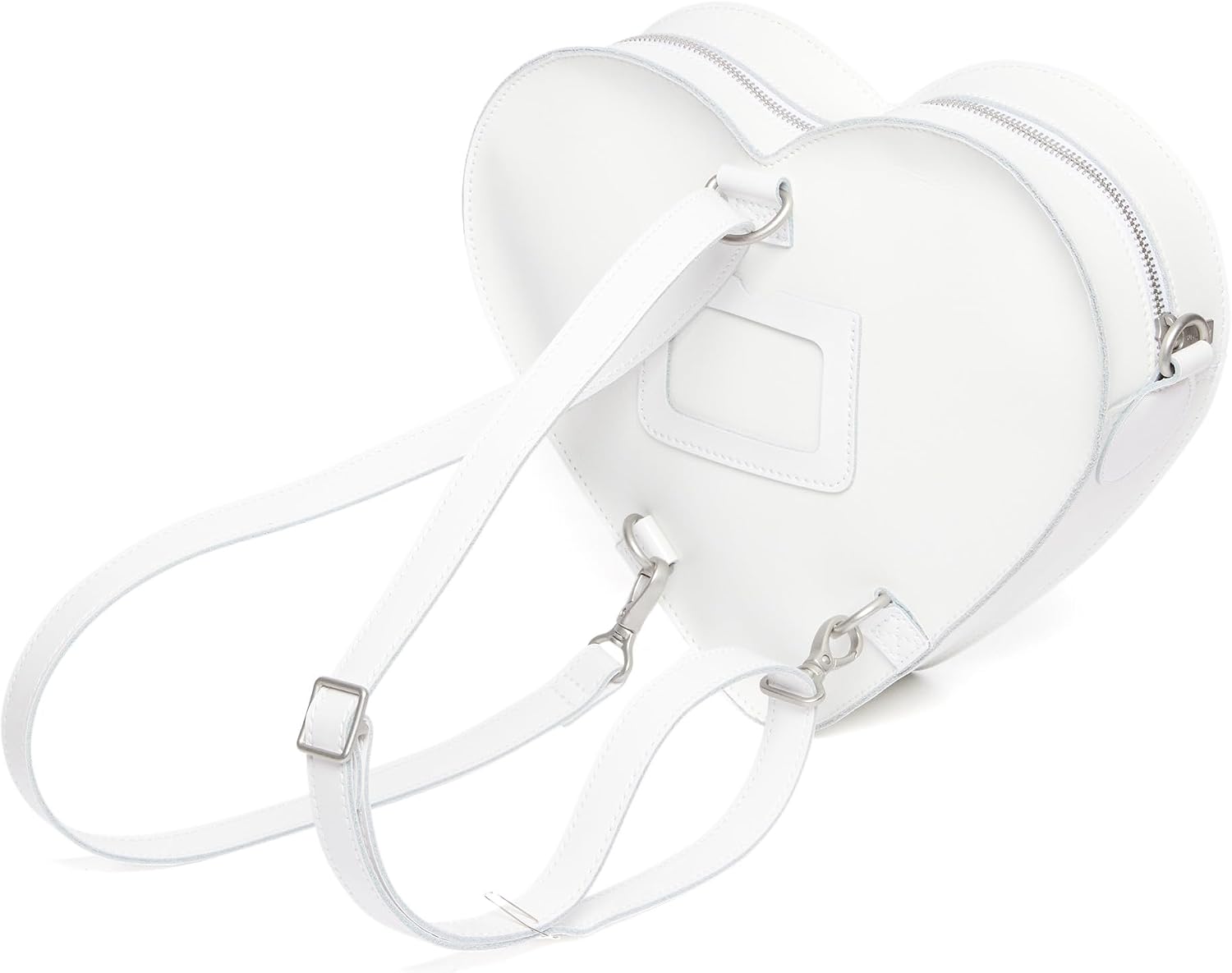 Dr. Martens Transparent Heart Shaped Backpack White Kiev+patent Lamper+smooth