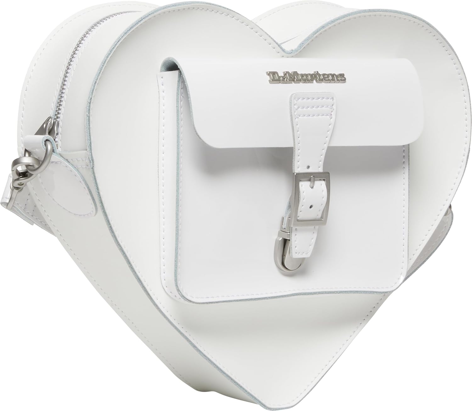 Dr. Martens Transparent Heart Shaped Backpack White Kiev+patent Lamper+smooth