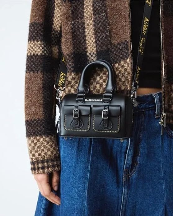 Dr. Martens Leather Mini Top Handle Bag, Black Kiev