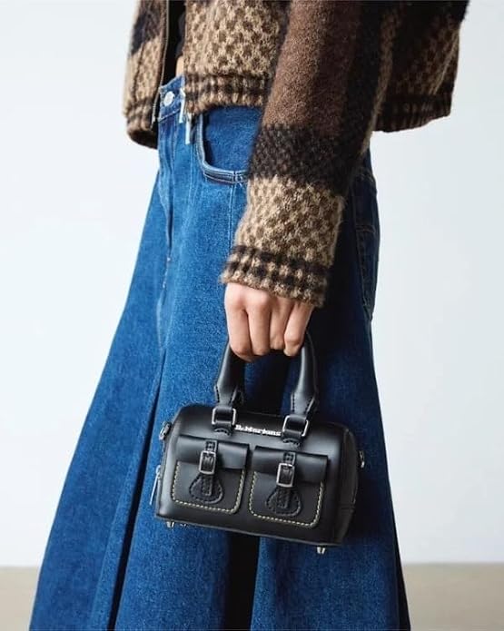 Dr. Martens Leather Mini Top Handle Bag, Black Kiev