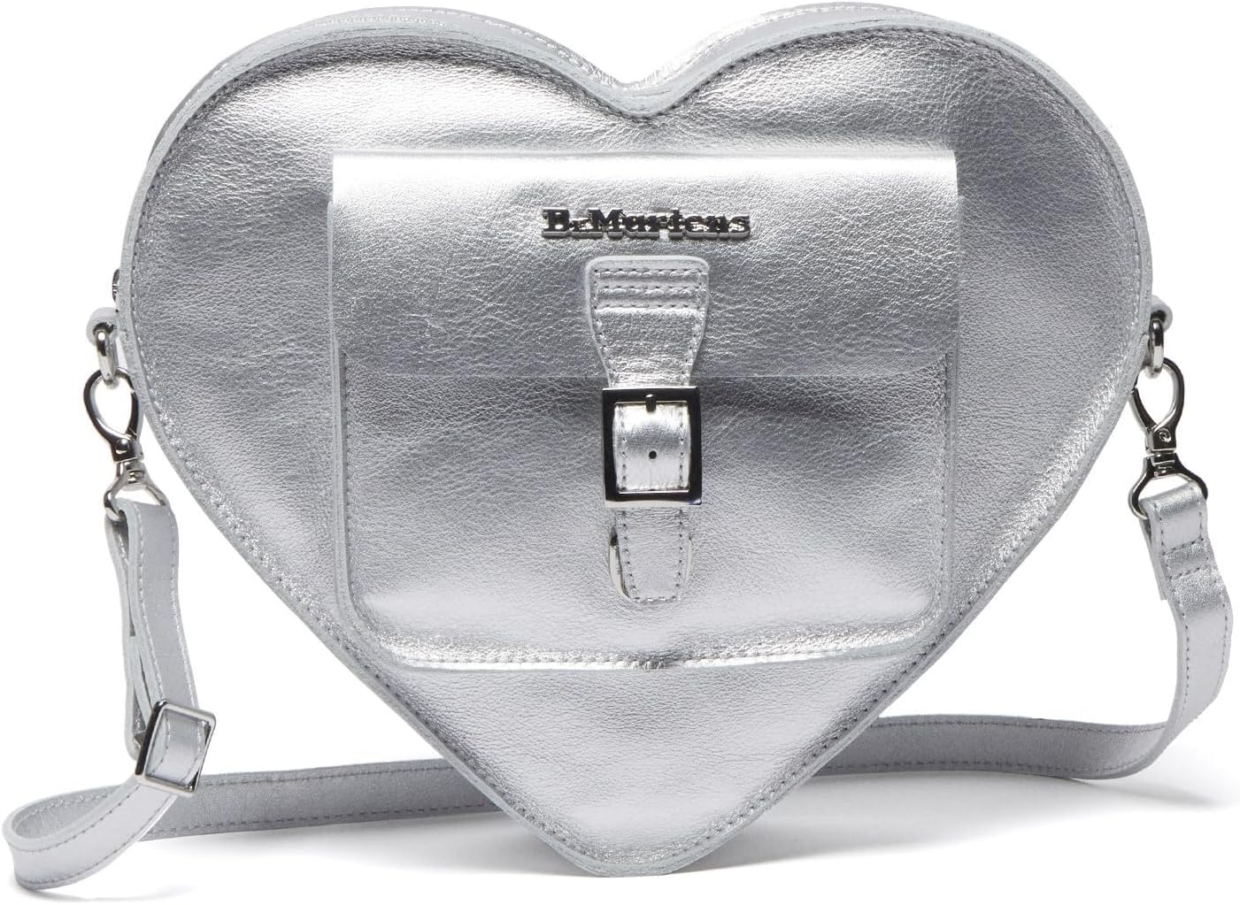 Dr. Martens Transparent Heart Shaped Backpack Silver Milled Metallic
