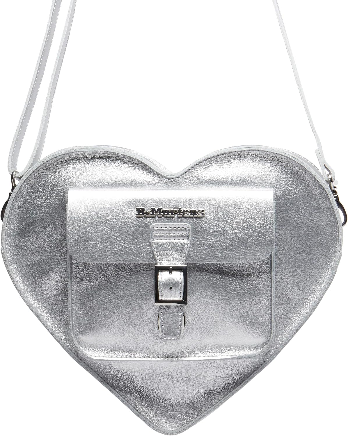 Dr. Martens Transparent Heart Shaped Backpack Silver Milled Metallic