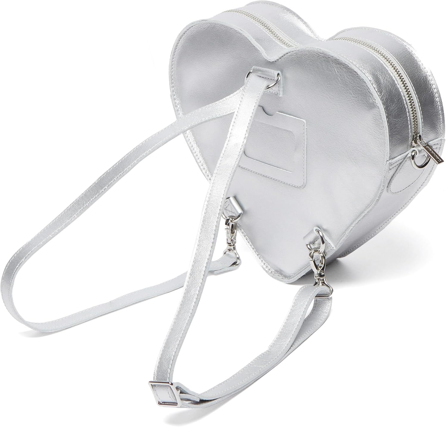 Dr. Martens Transparent Heart Shaped Backpack Silver Milled Metallic