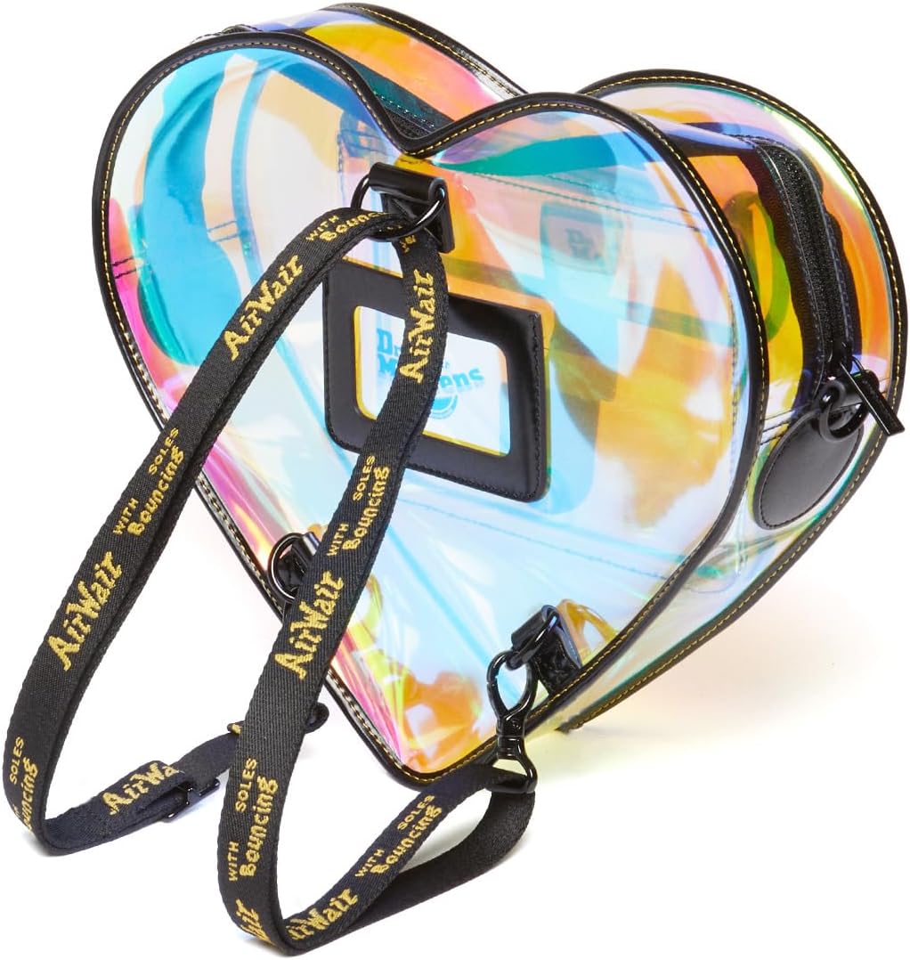 Dr. Martens Transparent Heart Shaped Backpack Black Iridescent Pu+felix Rub Off