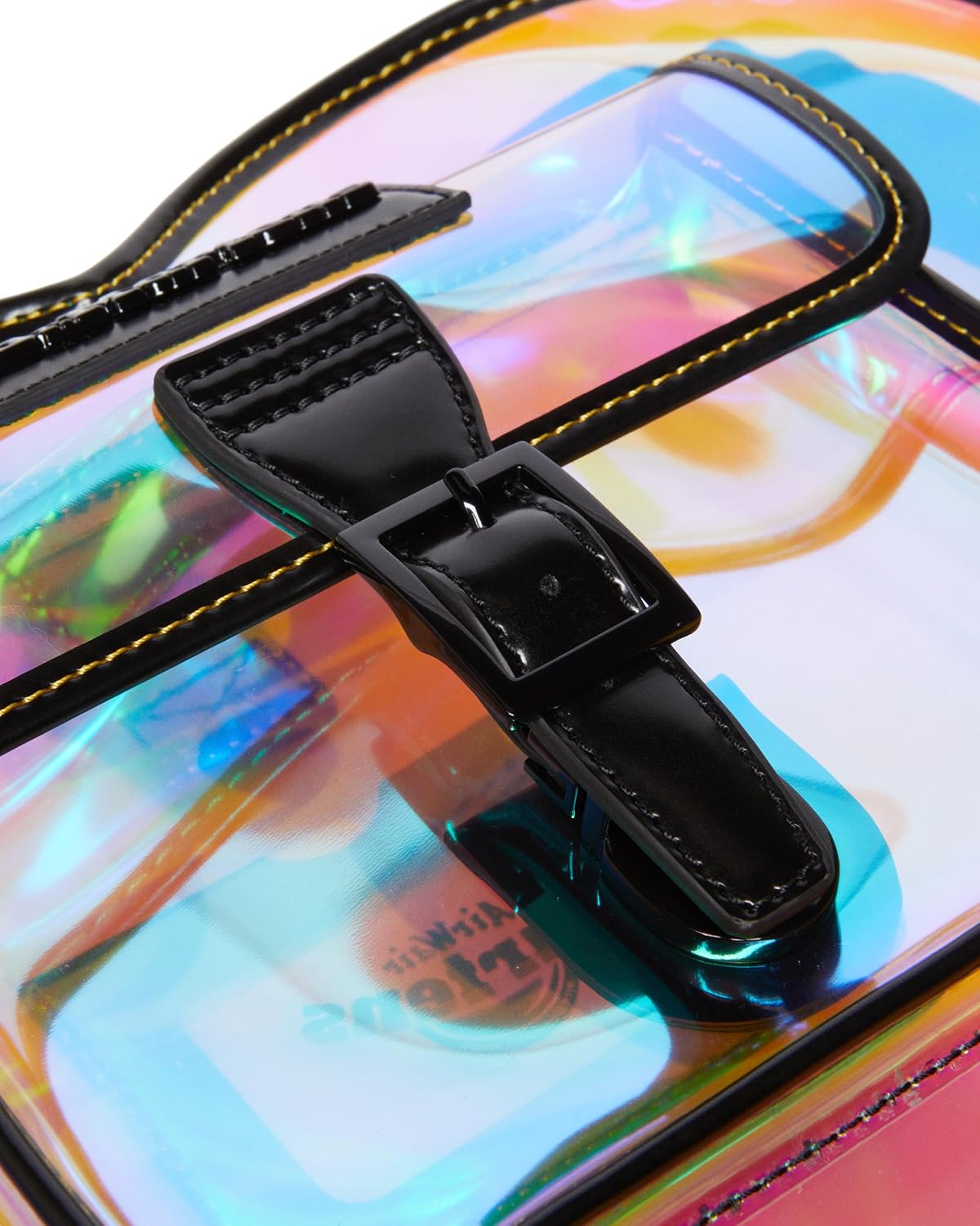 Dr. Martens Transparent Heart Shaped Backpack Black Iridescent Pu+felix Rub Off