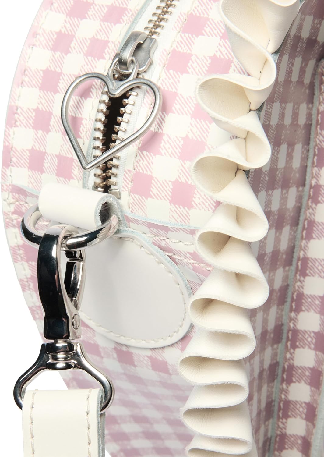 Dr. Martens unisex-adult Heart Backpack White+dusty Rose Smooth Gingham Print