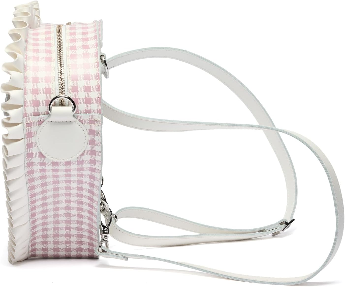 Dr. Martens unisex-adult Heart Backpack White+dusty Rose Smooth Gingham Print