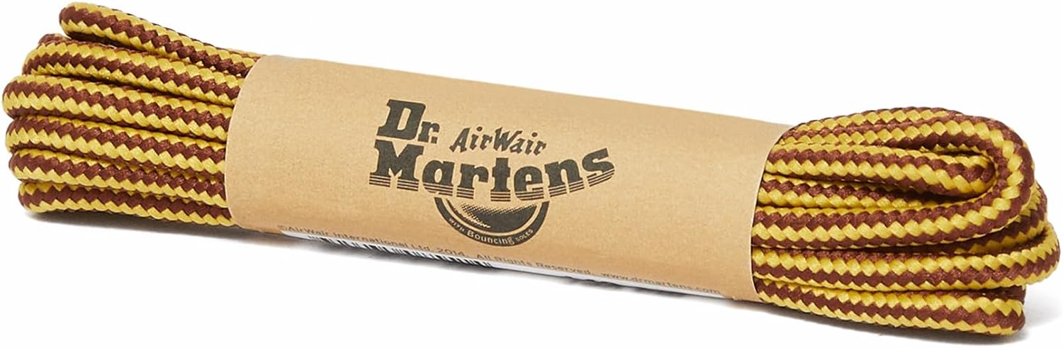 Dr. Martens 140cm Round Polyester 8-10 Eye Shoe Laces BrownYellow