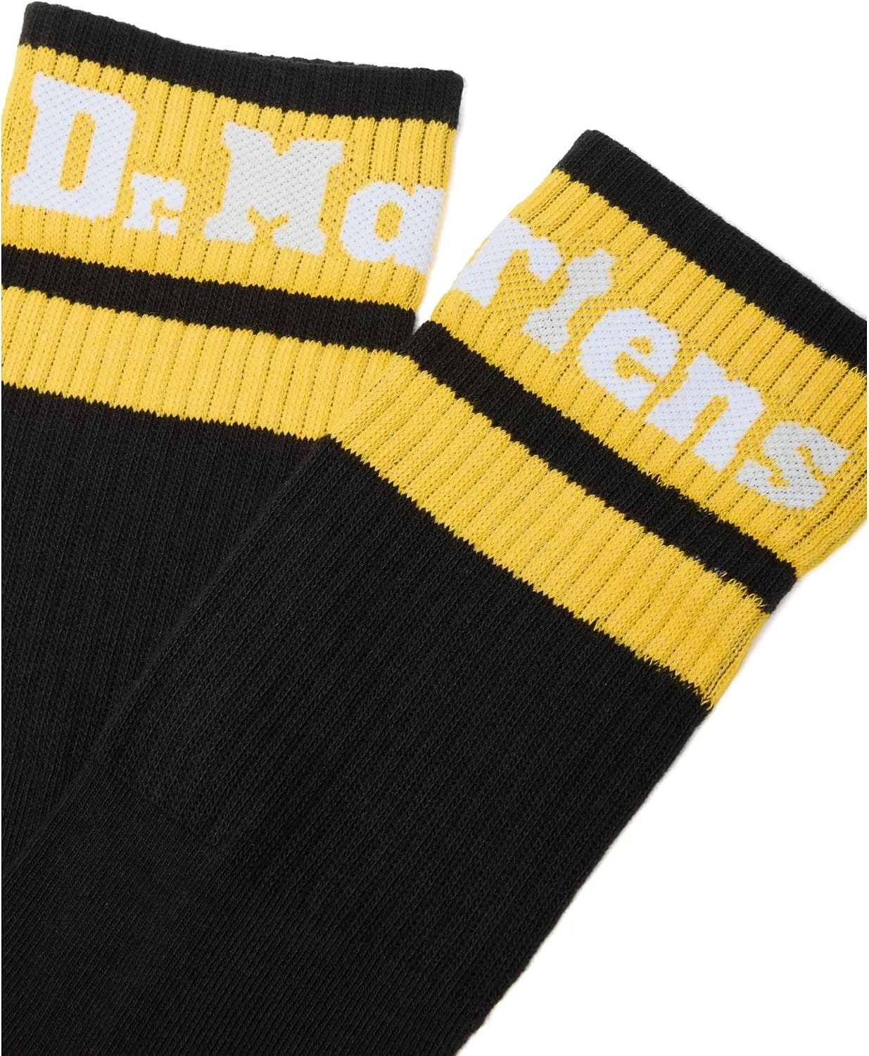 Dr. Martens Unisex Double Doc Sock Black+white+yellow Organic Cotton Blend