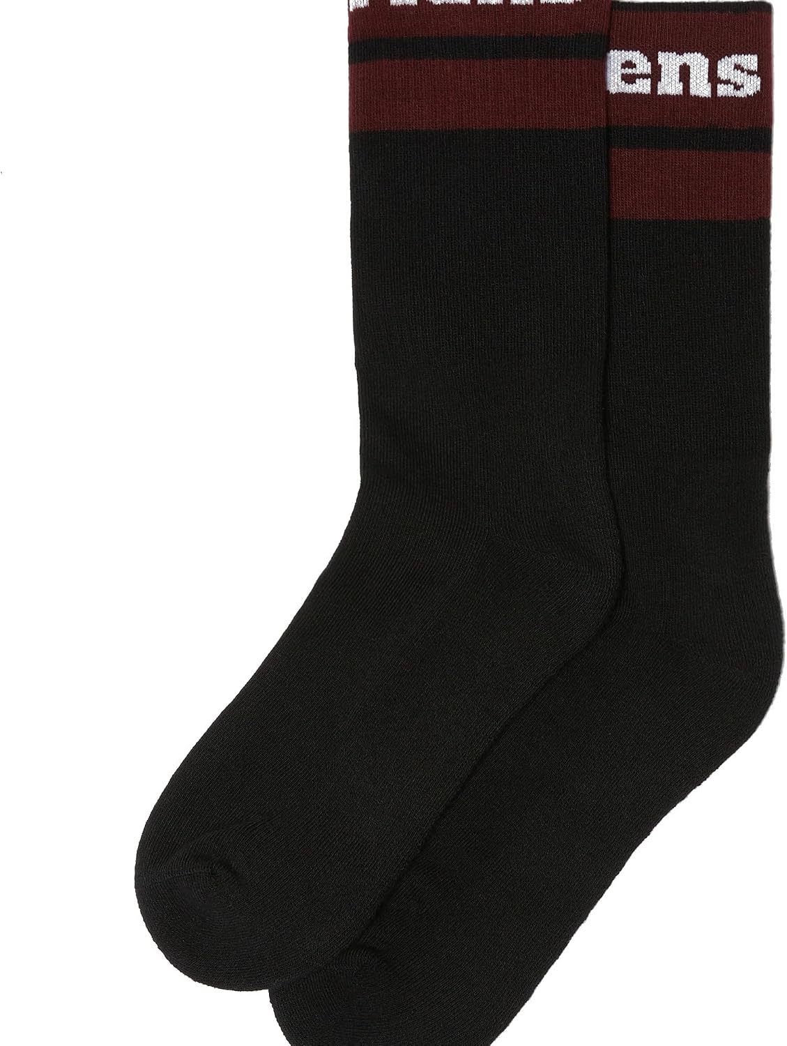 Dr. Martens Unisex Double Doc Sock Black+cherry Red+white Organic Cotton Blend