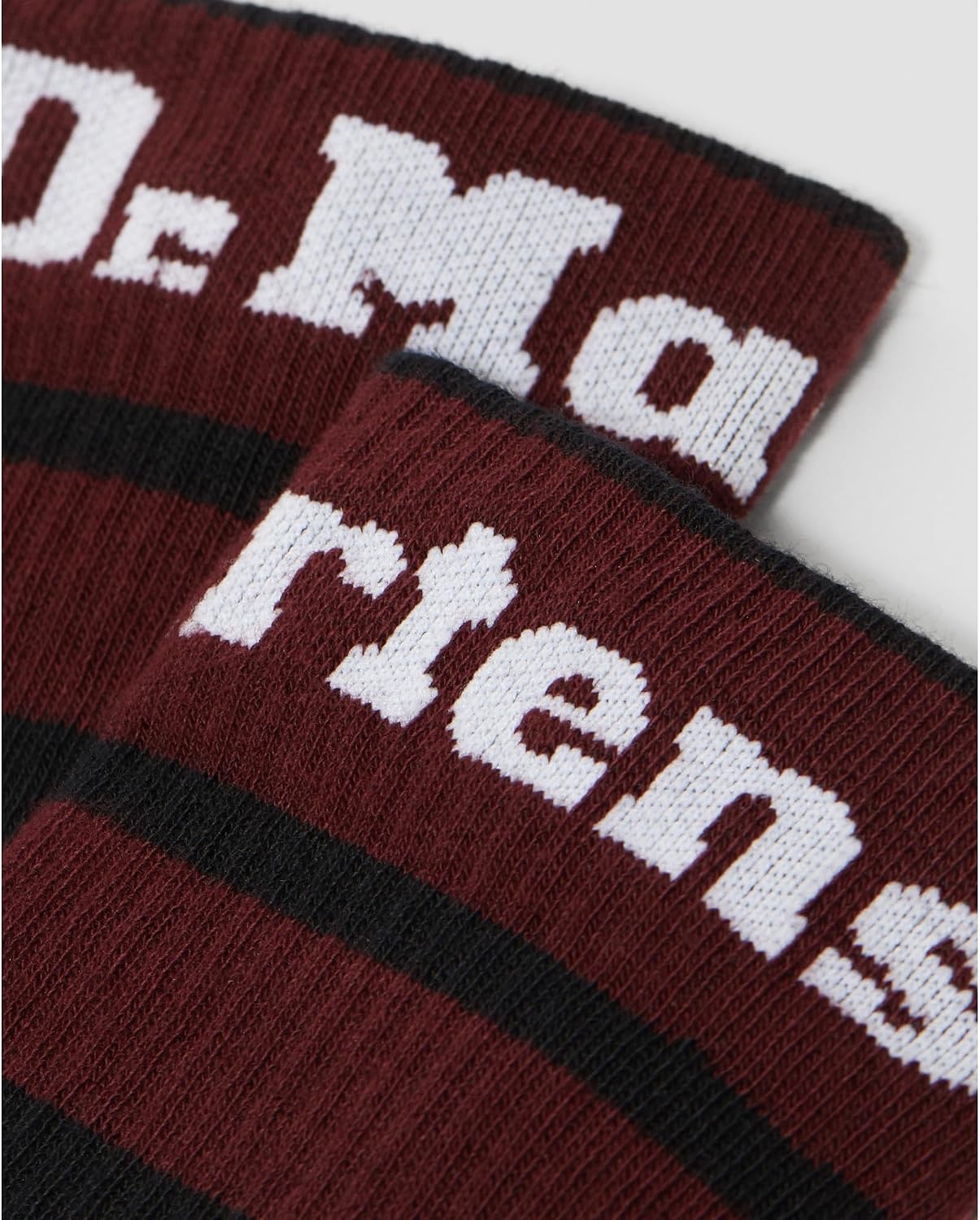 Dr. Martens Unisex Double Doc Sock Black+cherry Red+white Organic Cotton Blend