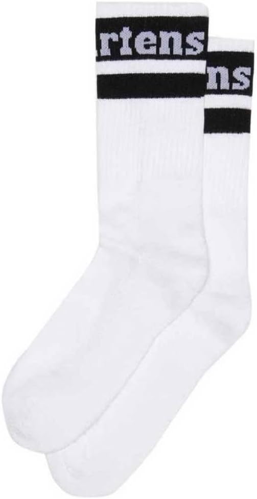 Dr. Martens Unisex Double Doc Sock White+black Organic Cotton Blend