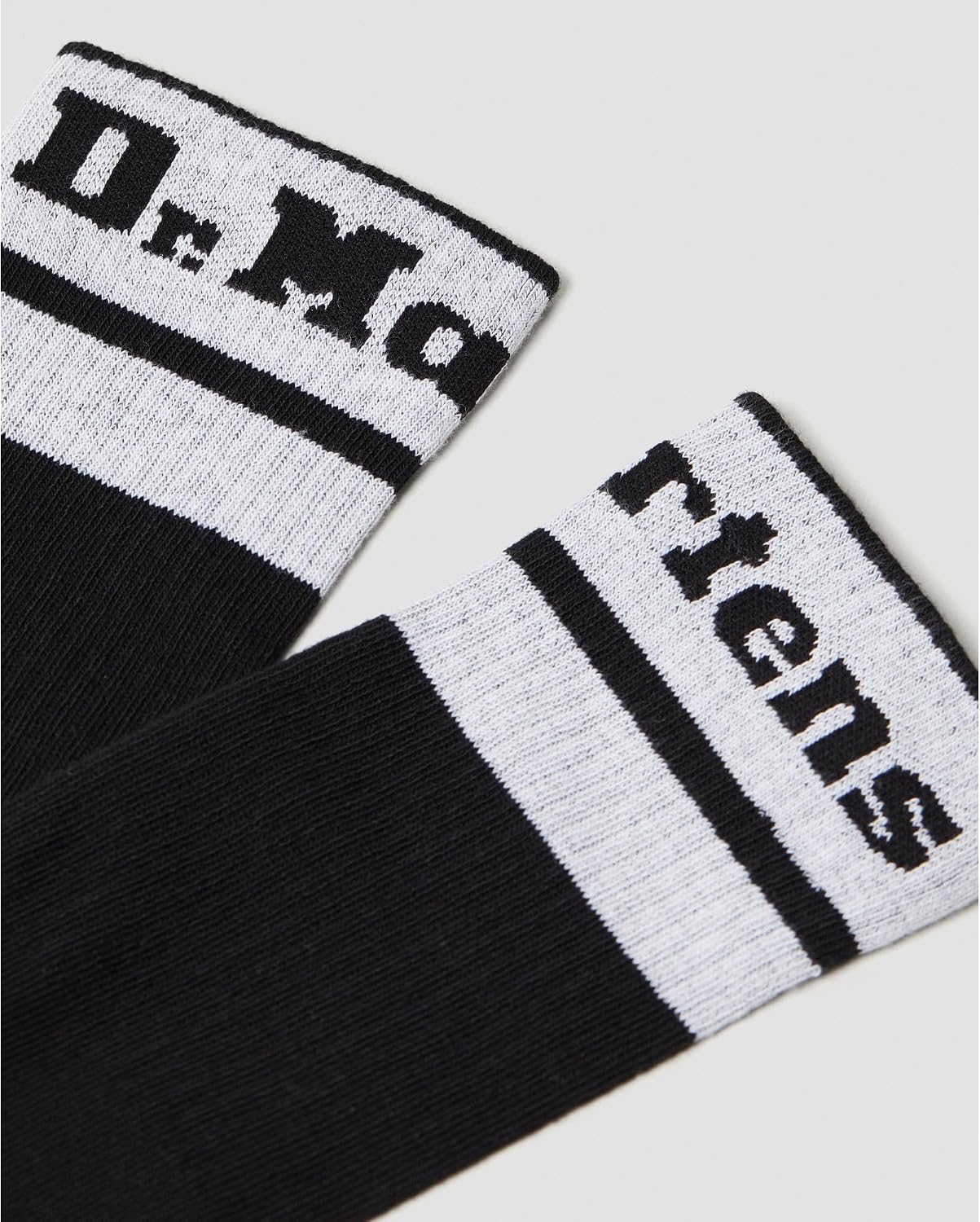 Dr. Martens Unisex Double Doc Sock Black+white Organic Cotton Blend