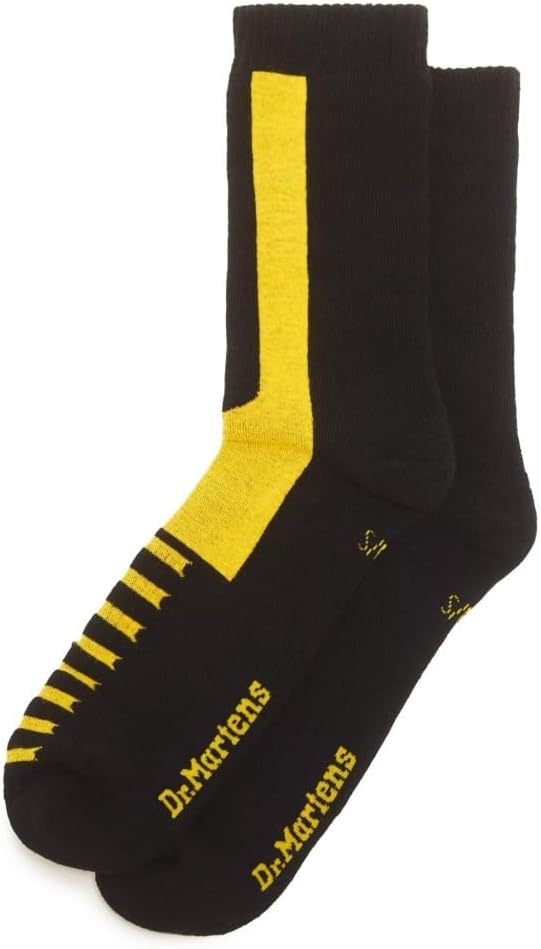 Dr. Martens Unisex Double Doc Sock Black+yellow Organic Cotton Blend