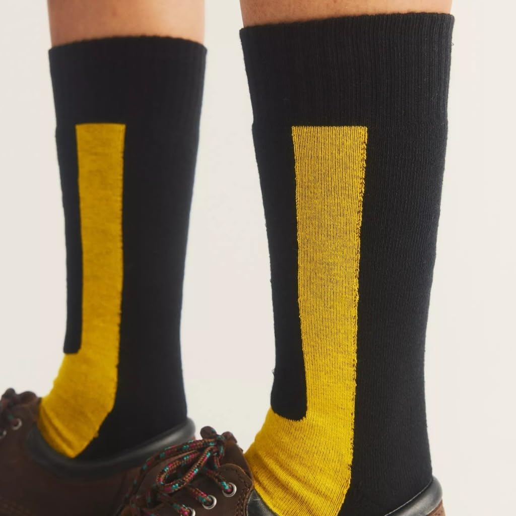 Dr. Martens Unisex Double Doc Sock Black+yellow Organic Cotton Blend