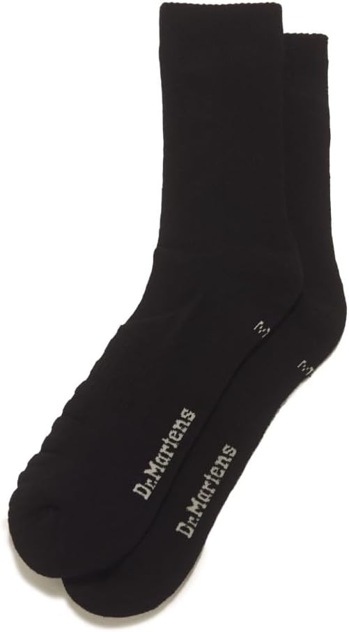 Dr. Martens Unisex Double Doc Sock Black Organic Cotton Blend