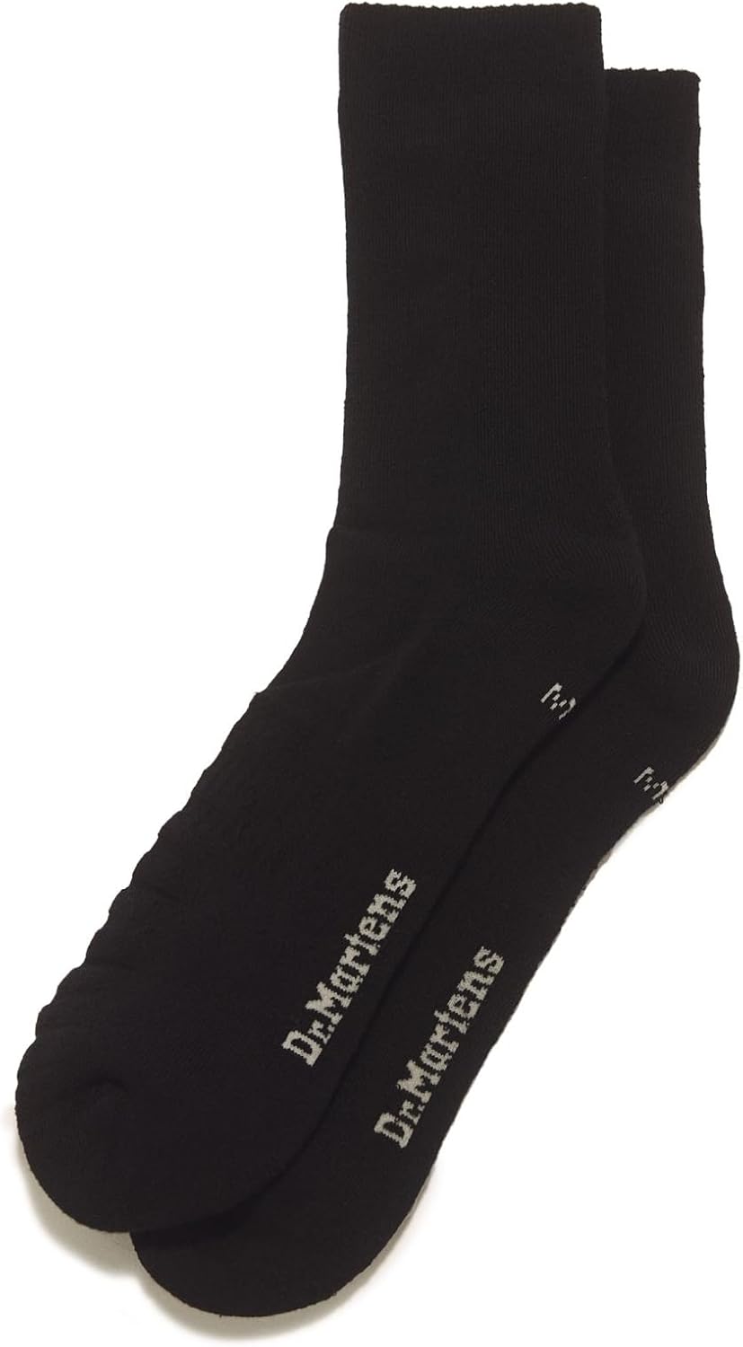 Dr. Martens Unisex Double Doc Sock Black Organic Cotton Blend
